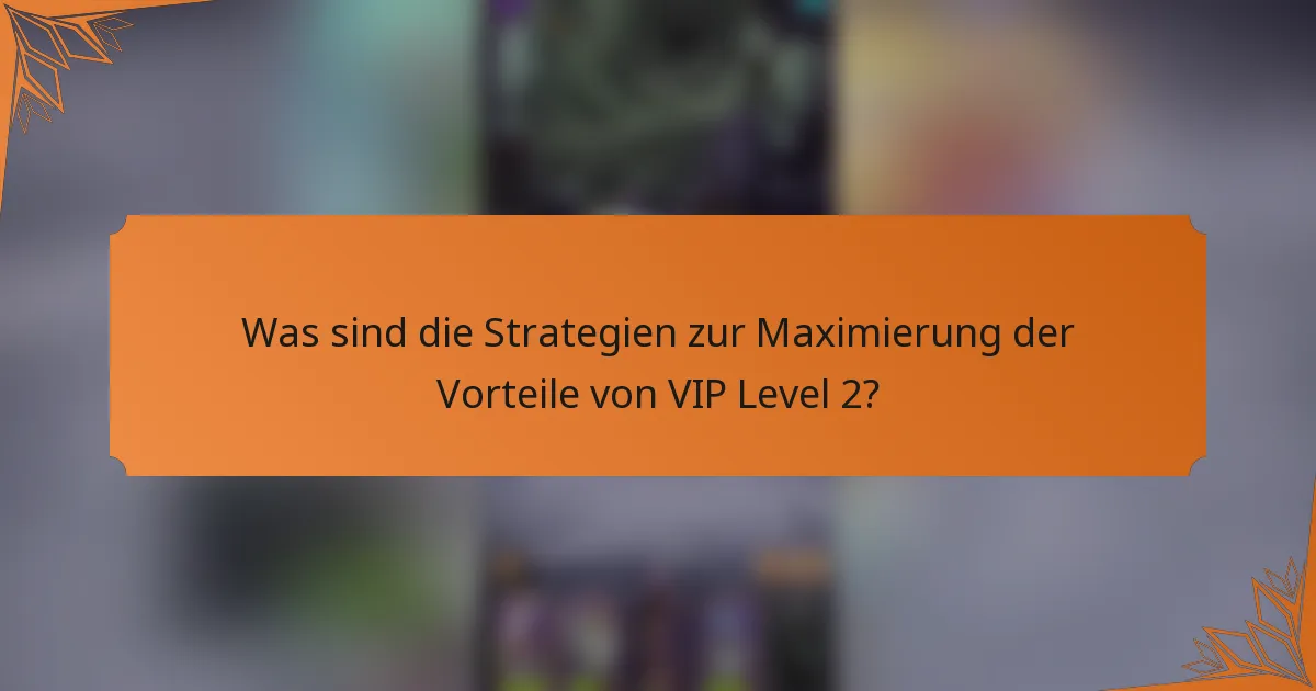 Was sind die Strategien zur Maximierung der Vorteile von VIP Level 2?